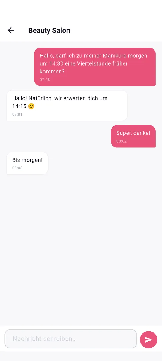 LocalBeautys app — Chatte mit deinem Salon