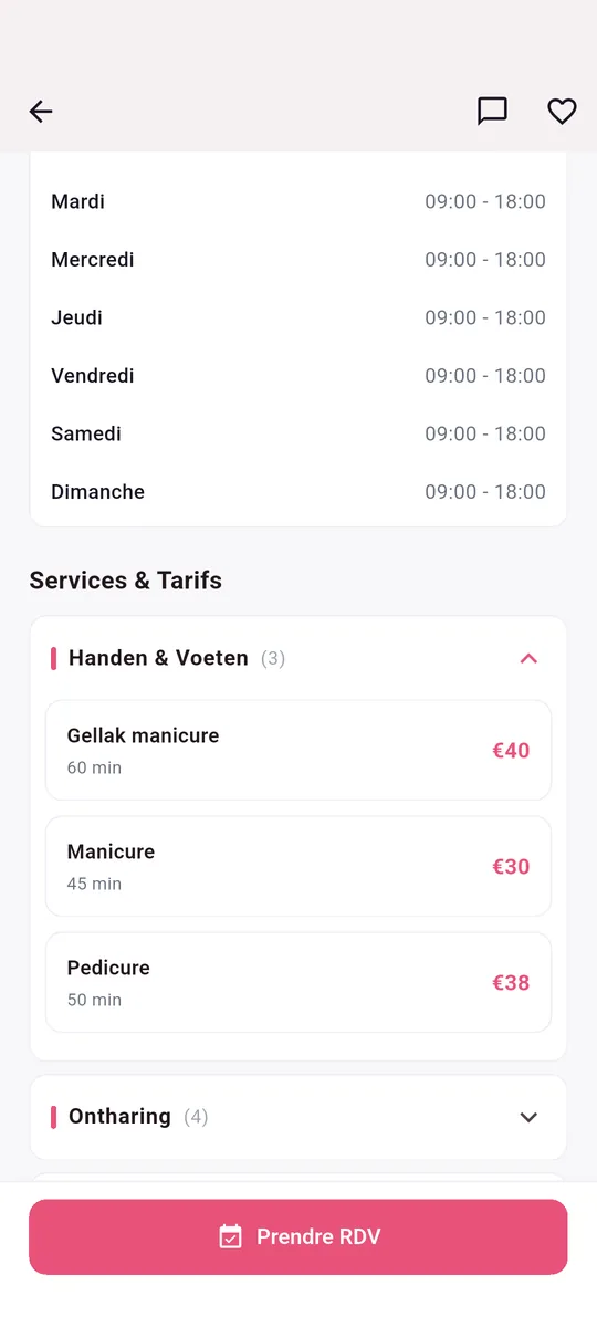 LocalBeautys app — Choisissez votre soin